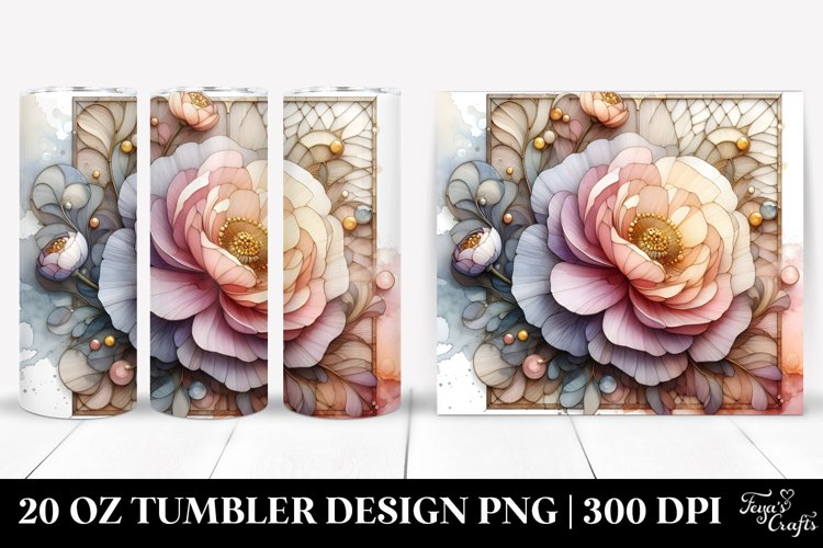 Stained Ranunculus 20 Oz Tumbler example image 1