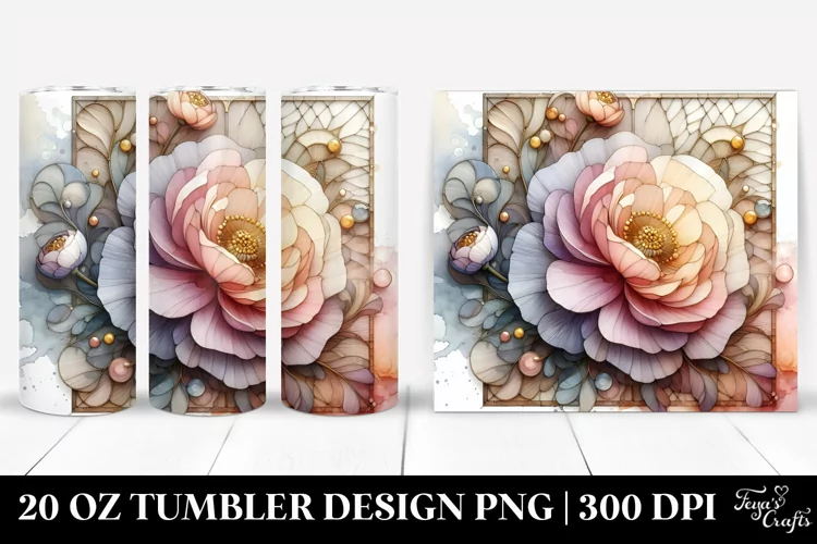 Stained Ranunculus 20 Oz Tumbler