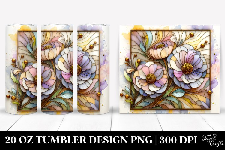 Stained Ranunculus 20 Oz Tumbler example image 1