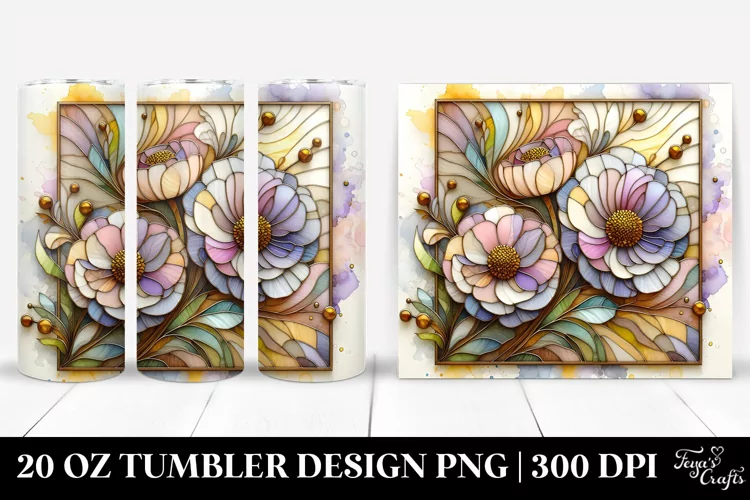 Stained Ranunculus 20 Oz Tumbler