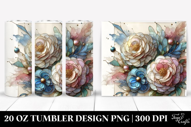 Stained Ranunculus 20 Oz Tumbler example image 1
