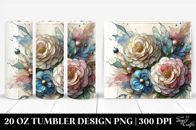 Stained Ranunculus 20 Oz Tumbler
