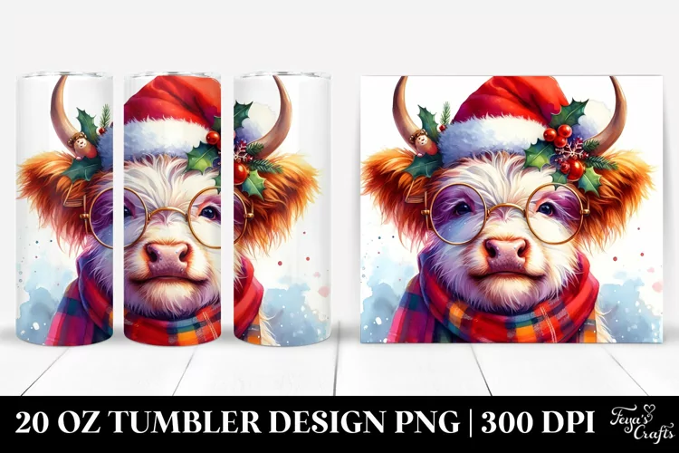 Cute Watercolor Highland Cow 20 Oz Tumbler
