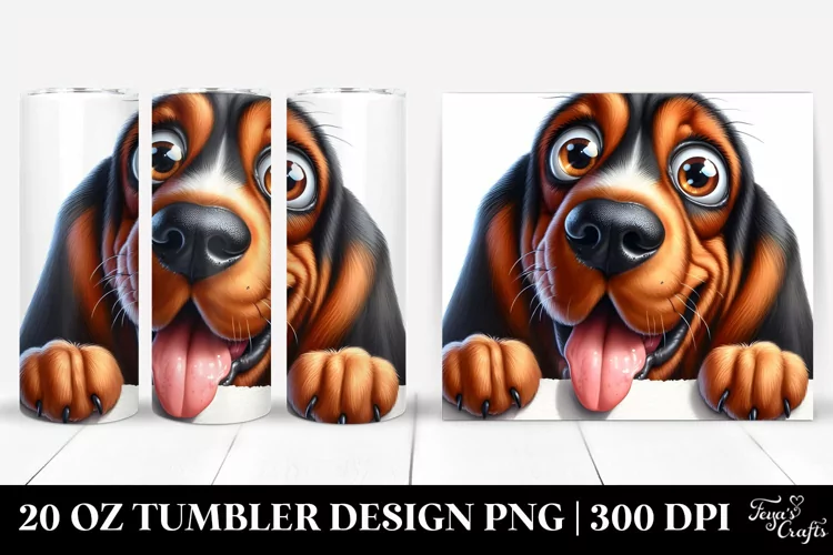 Cute Crazy Fur Watercolor Bloodhound Tumbler