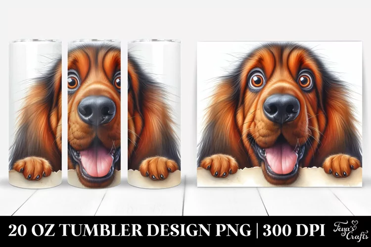 Cute Crazy Fur Watercolor Bloodhound Tumbler