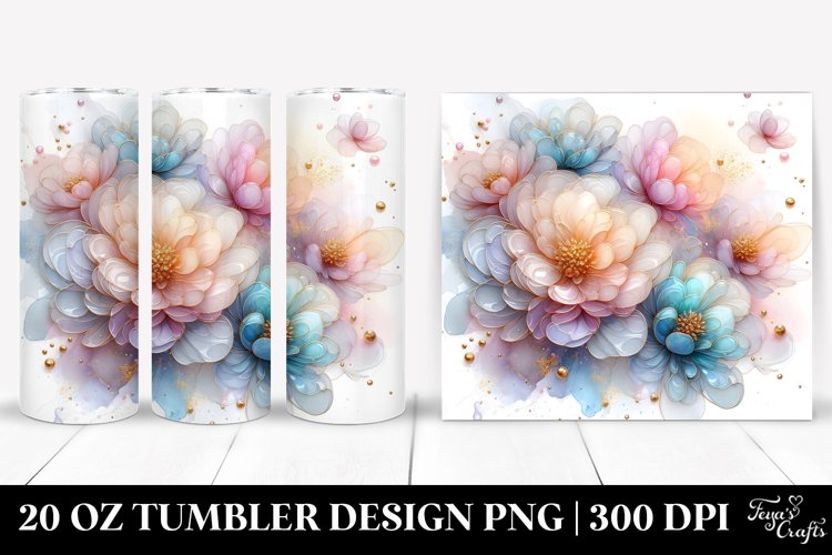 Glossy Peonies, High-Quality 20 Oz Tumbler example image 1