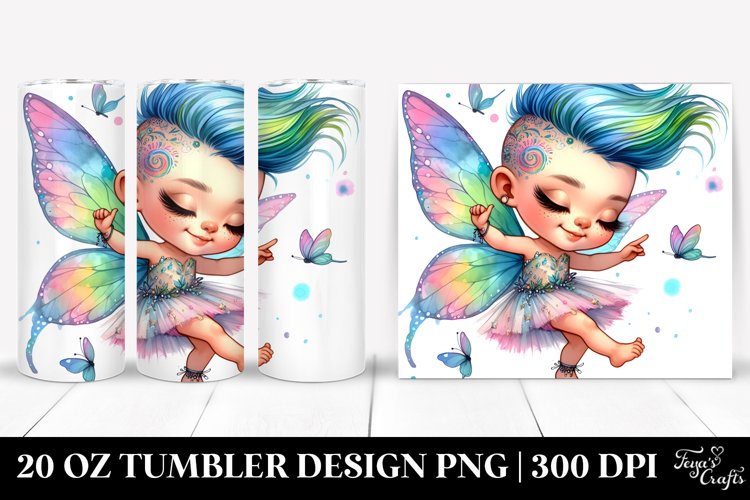 Cute Baby Fairy with Contempt, Transparent 20 Oz Tumbler example image 1