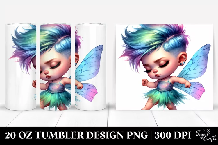 Expressive Baby Fairy with Contempt, Clear 20 Oz Tumbler