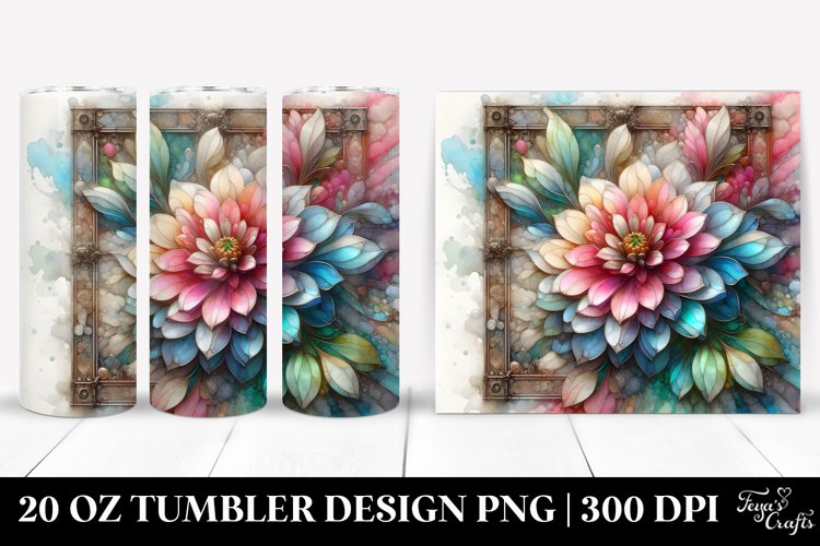 Abstract Wooden Zinnia 20 Oz Tumbler example image 1