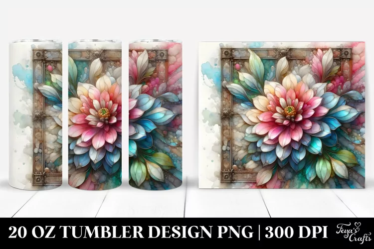 Abstract Wooden Zinnia 20 Oz Tumbler