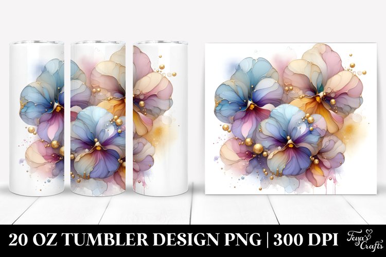 Abstract Glossy Pansy Clipart 20 Oz Tumbler