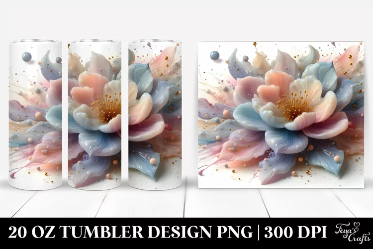 Abstract Glossy Anemone 20 Oz Tumbler