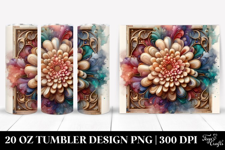 Shiny Chrysanthemum, Retro 20 Oz Tumbler example image 1