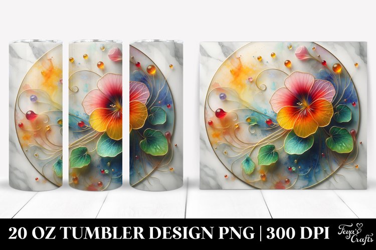 Colorful Nasturtium Marble Tumbler example image 1
