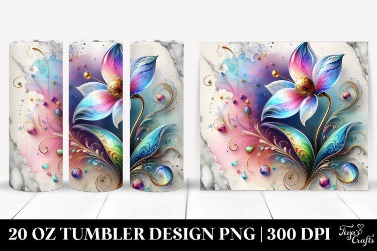 Colorful Snowdrop Marble Tumbler example image 1