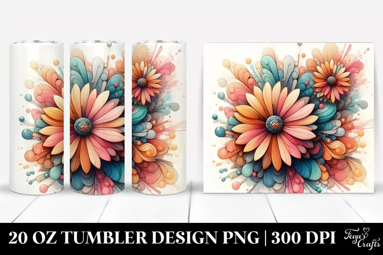 Stained Gerbera, Transparent 20 Oz Tumbler