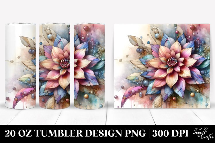 Abstract Wooden Dahlia 20 Oz Tumbler example image 1