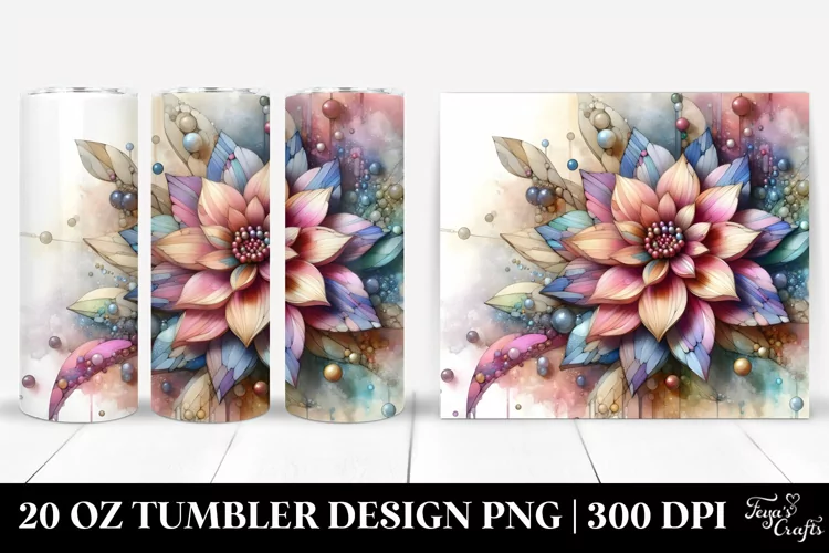 Abstract Wooden Dahlia 20 Oz Tumbler