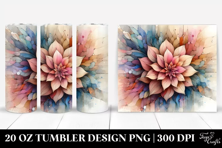 Abstract Wooden Dahlia 20 Oz Tumbler
