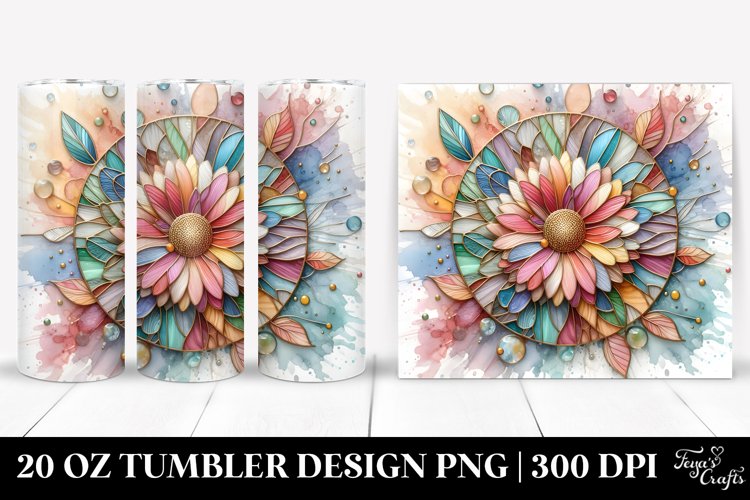 Abstract Wooden Gerbera 20 Oz Tumbler example image 1