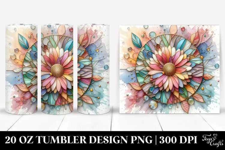 Abstract Wooden Gerbera 20 Oz Tumbler