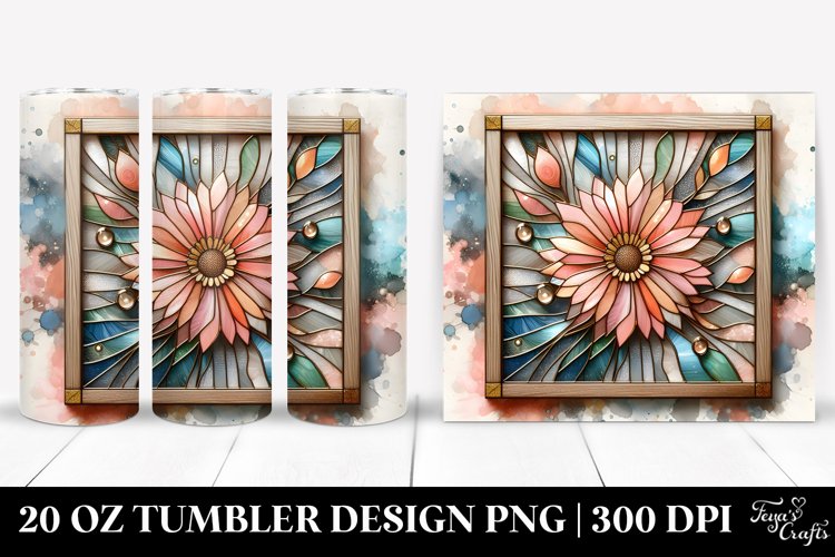 Abstract Wooden Gerbera 20 Oz Tumbler example image 1