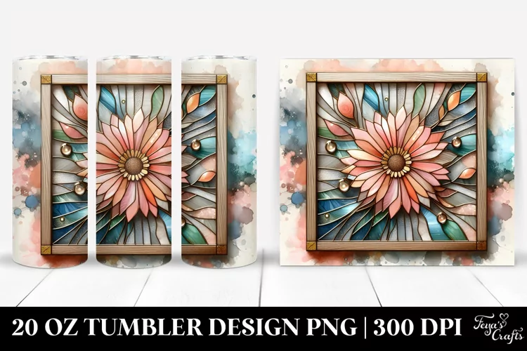 Abstract Wooden Gerbera 20 Oz Tumbler