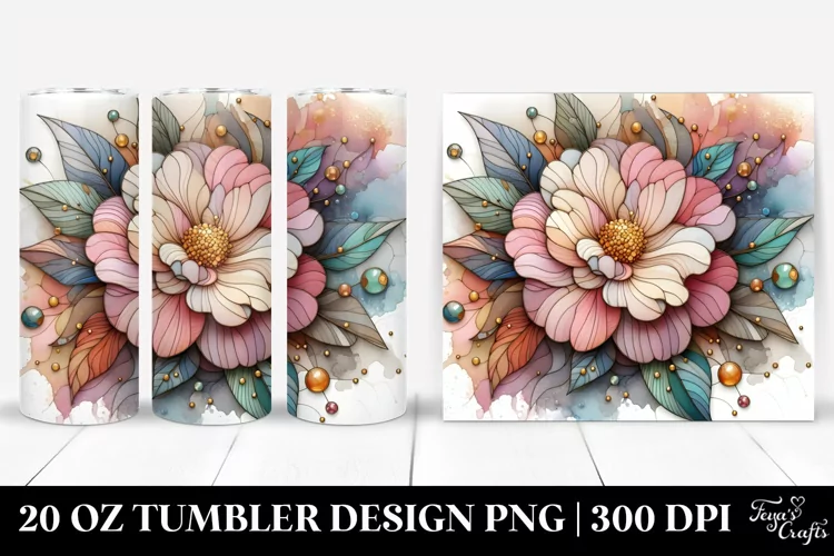 Abstract Wooden Camellia 20 Oz Tumbler