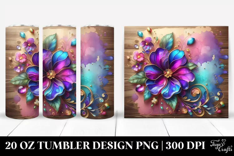 Colorful Violet Wooden Tumbler