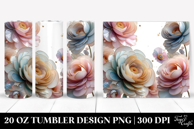 Glossy Ranunculus, Transparent 20 Oz Tumbler example image 1