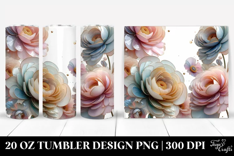 Glossy Ranunculus, Transparent 20 Oz Tumbler
