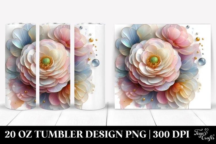 Glossy Ranunculus, Transparent 20 Oz Tumbler example image 1