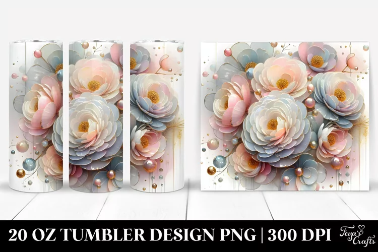 Glossy Ranunculus, Transparent 20 Oz Tumbler