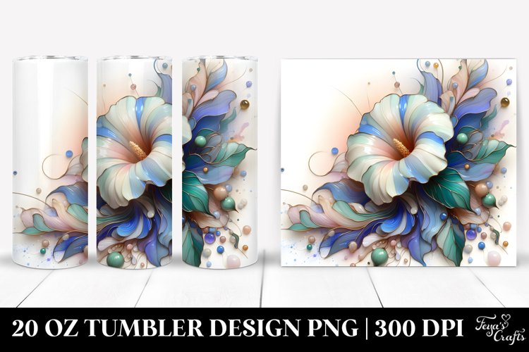 Glossy Morning Glory, Transparent 20 Oz Tumbler example image 1