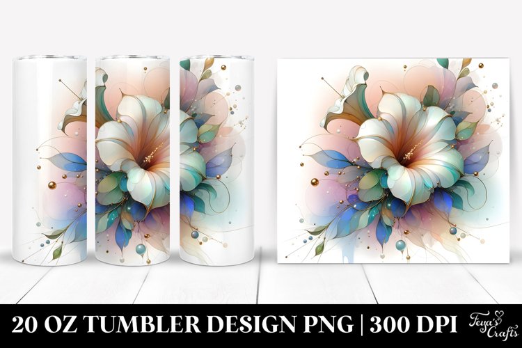 Glossy Morning Glory, Transparent 20 Oz Tumbler example image 1