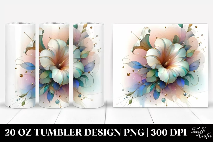 Glossy Morning Glory, Transparent 20 Oz Tumbler