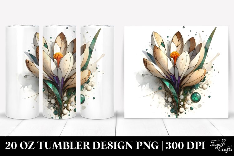 Abstract Wooden Stained Crocus | 20 Oz Tumbler