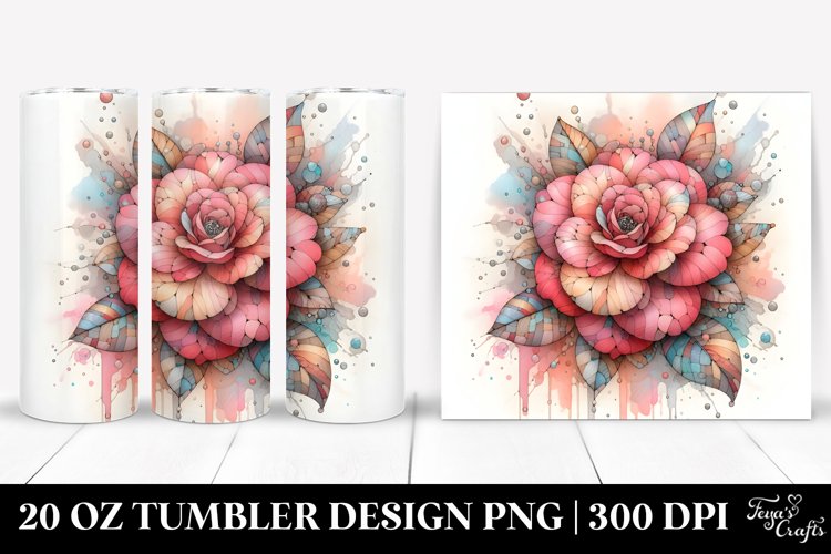 Abstract Wooden Camellia Clipart 20 Oz Tumbler