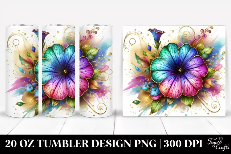 Colorful Petunia White Tumbler