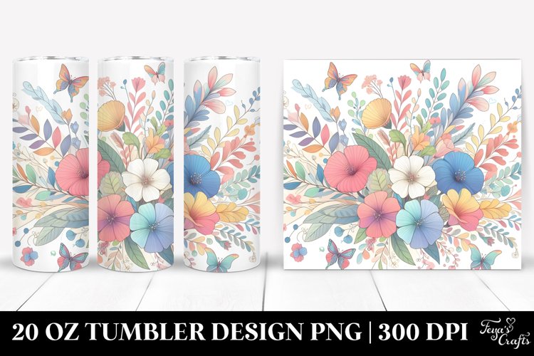 Colorful Pastel Otterfloral | 20 Oz Tumbler
