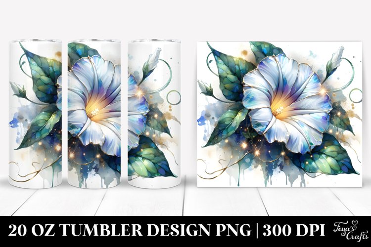 Shiny Morning Glory Material | 20 Oz Tumbler example image 1
