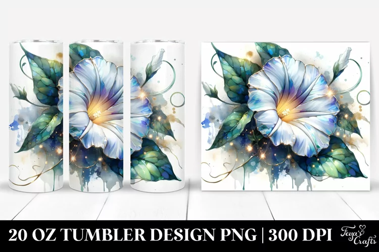 Shiny Morning Glory Material | 20 Oz Tumbler