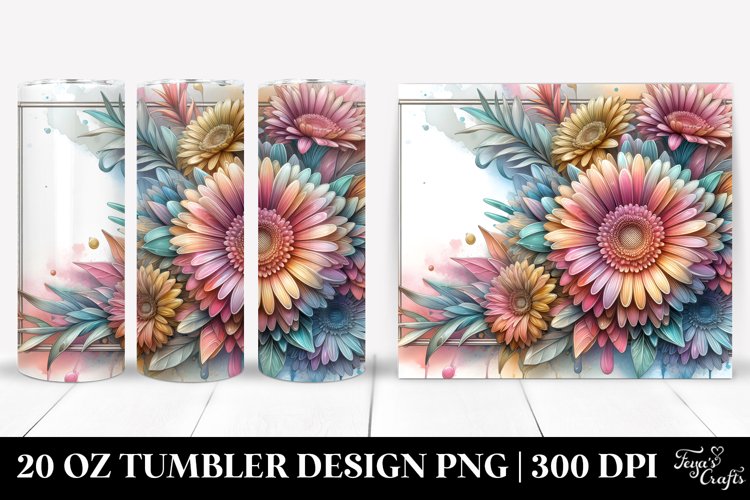 Shiny Gerbera, Transparent 20 Oz Tumbler example image 1