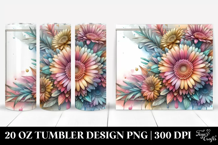 Shiny Gerbera, Transparent 20 Oz Tumbler