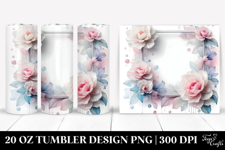 Glossy Peonies, Transparent 20 Oz Tumbler example image 1