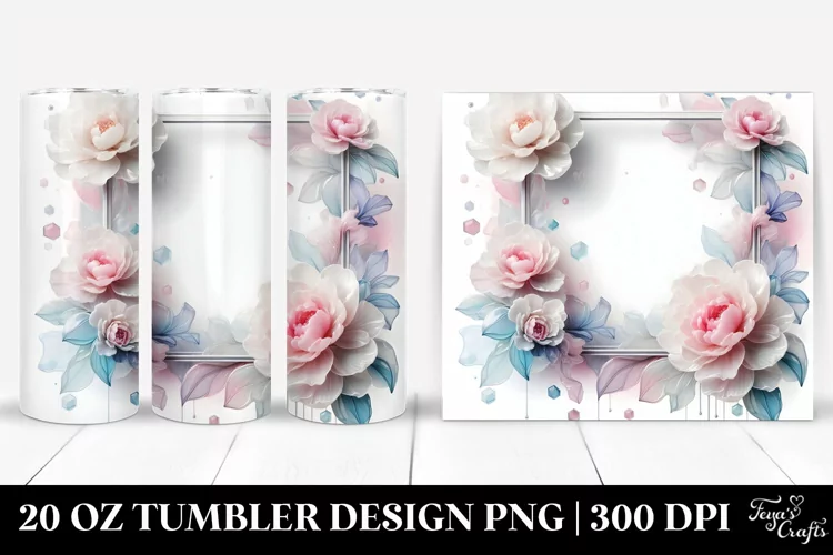 Glossy Peonies, Transparent 20 Oz Tumbler