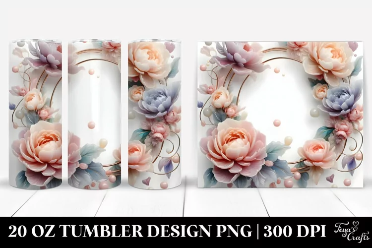 Glossy Peonies, Transparent 20 Oz Tumbler