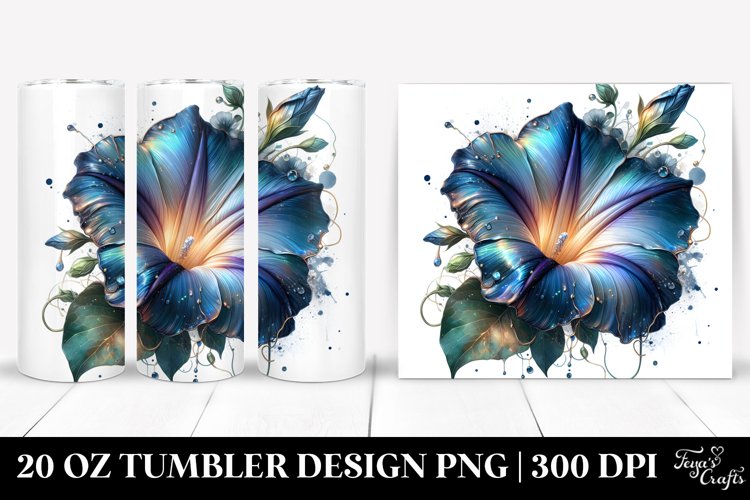 20 Oz Tumbler Sublimation | Glossy Morning Glory with