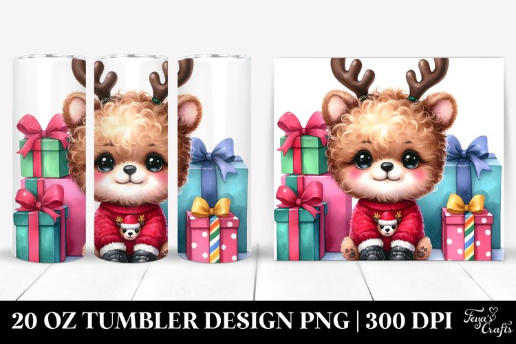 Expressive Bichpoo with Reindeer Horns example image 1