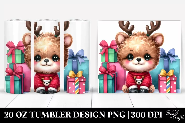 Expressive Bichpoo with Reindeer Horns